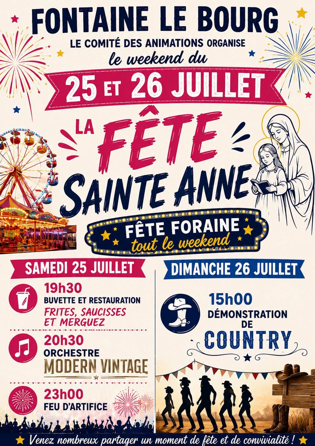 Fête Sainte-Anne 2026 : un week-end de convivialité à Fontaine-le-Bourg !